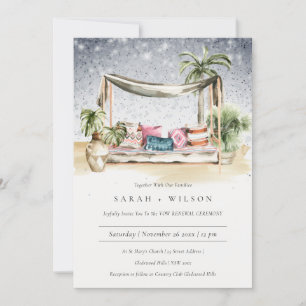 Starry Night Tropical Cabana Vow Renewal Einladung