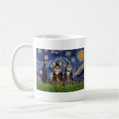 Starry Night - Two Tabby Tiger Cats Kaffeetasse (Links)