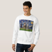 Starry Night - Two Tabby Tiger Cats Sweatshirt (Vorne ganz)