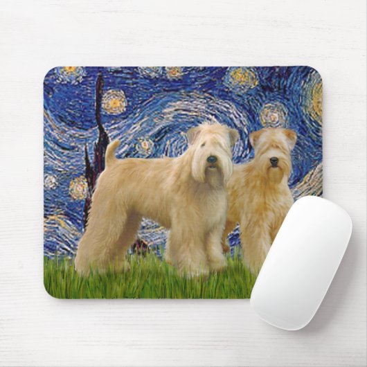 Starry Night - Two Wheaten Terriers (2. Mousepad (Mit Mouse)
