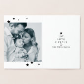 Starry Night Typografy Ornament Weihnachts-Foto Folienkarte (Innenseite)