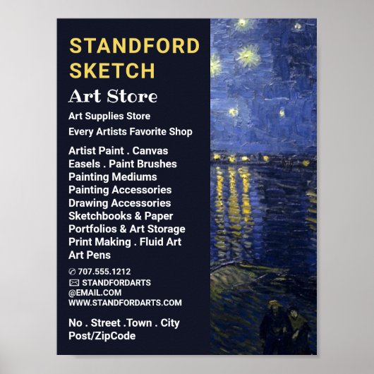 Starry Night über der Rhone, Art Supplies Store Poster (Vorne)