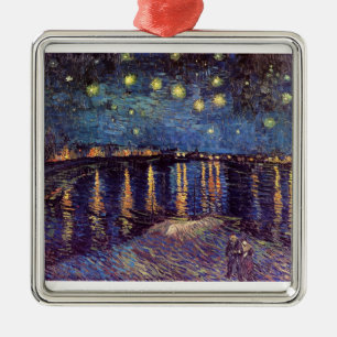 Starry Night über der Rhone Ornament Aus Metall