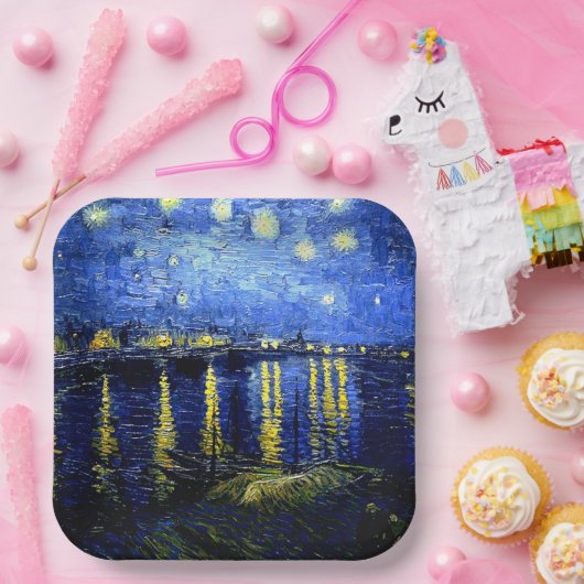 Starry Night über der Rhone, Pappteller (Party)