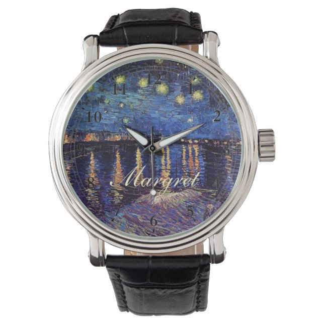 Starry Night über der Rhone, Vincent van Gogh. Armbanduhr (Vorderseite)