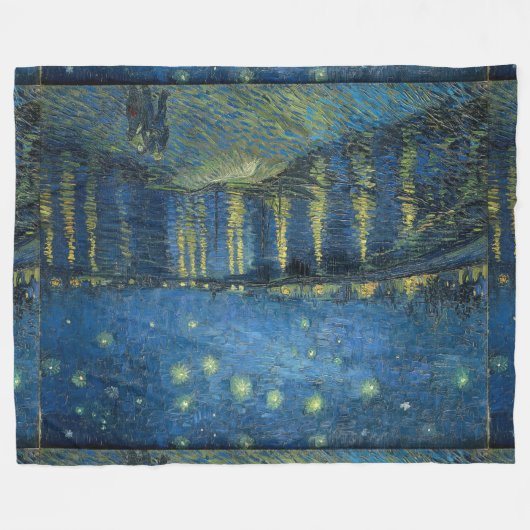 Starry Night über der Rhone Vincent van Gogh Fleecedecke (Vorderseite (Horizontal))