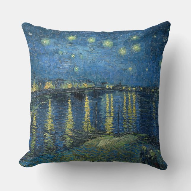 Starry Night über der Rhone Vincent van Gogh Kissen (Vorderseite)