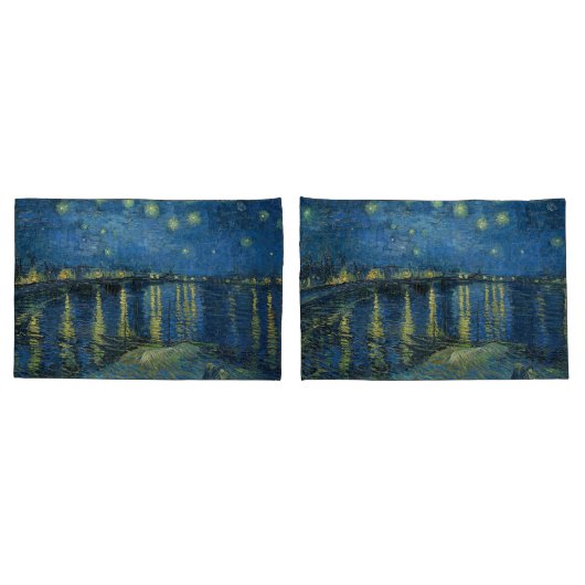Starry Night über der Rhone Vincent van Gogh Kissenbezug (Rückseite-Set)