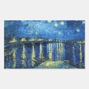 Starry Night über der Rhone Vincent van Gogh Rechteckiger Aufkleber
