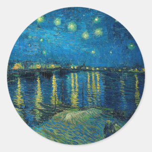 Starry Night über der Rhône   Vincent van Gogh Runder Aufkleber