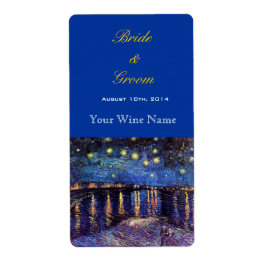 Starry Night über die Rhone Hochzeitsweinetiketten