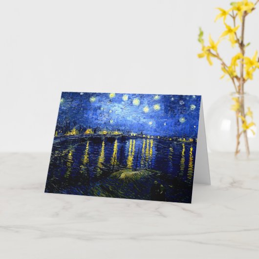 Starry Night über die Rhone von van Gogh Karte (Gelbe Blume)