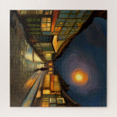 Starry Night über meinem Dorf Puzzle (Horizontal)