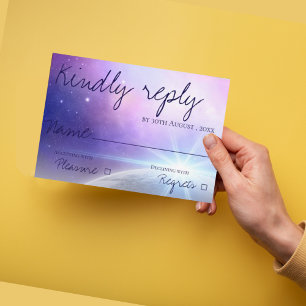 Starry Night Under the Stars Niedliche Elegante Ho RSVP Karte