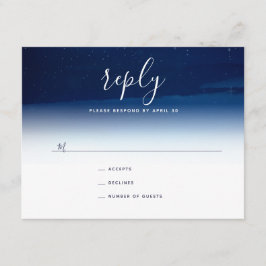 Starry Night Under the Stars Wedding Repcard RSVP Karte