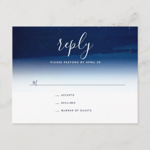 Starry Night Under the Stars Wedding Repcard RSVP Karte