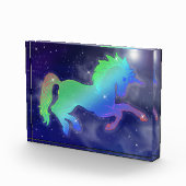 Starry Night Unicorn Flight | Fantasy Art Fotoblock (Rechts)