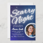 Starry Night - Unter den Sternen mit Foto Einladung (Vorderseite)