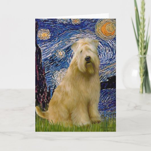 Starry Night (V) - Wheaten Terrier Karte (Vorderseite)