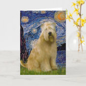 Starry Night (V) - Wheaten Terrier Karte (Gelbe Blume)