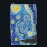 Starry Night Van Gogh Art Print Golfhandtuch<br><div class="desc">Dieses Golfhandtuch ist mit dem berühmten Bild Starry Night von Vincent van Gogh aus dem Jahr 1889 ausgestattet. Es zeigt eine Szene, die von der Aussicht aus seinem Schlafzimmer in dem Asyl, in dem er bleibe, basiert. Es verwendet reiche blaue Pigmente und ziemlich seltene indische gelbe Pigmente. Überraschenderweise scheint es...</div>