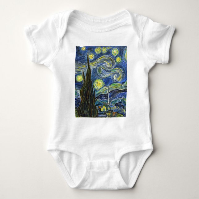 Starry Night, Van Gogh Baby Strampler (Vorderseite)