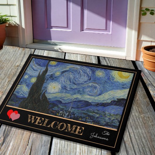 Starry Night & Van Gogh /berühmte Vintage Hausmatt Fußmatte