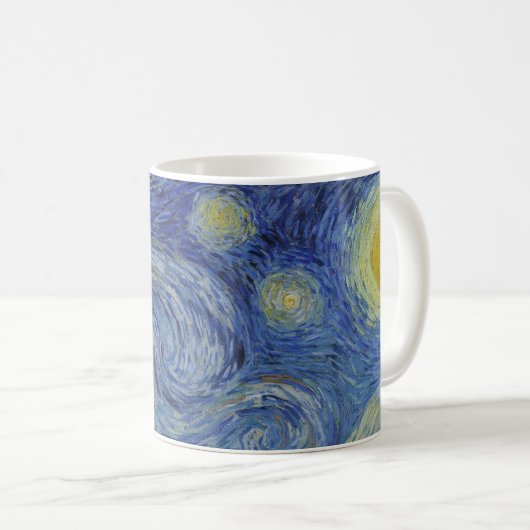 Starry Night & Van Gogh /berühmte Vintage Kunst Kaffeetasse (VorderseiteRechts)