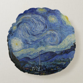 Starry Night & Van Gogh /berühmte Vintage Kunst Rundes Kissen