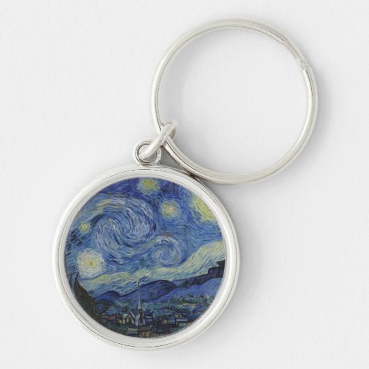 Starry Night & Van Gogh /berühmte Vintage Kunst Schlüsselanhänger (Vorne)