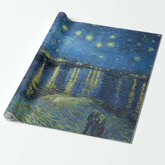 Starry night van gogh berühmtes Bild Geschenkpapier (Ungerollt)