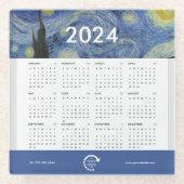 Starry Night Van Gogh Business Logo 2024 Kalender Glasuntersetzer (Vorderseite)