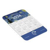 Starry Night Van Gogh Business Logo 2024 Kalender Magnet (Rechte Seite)
