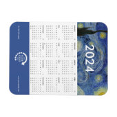 Starry Night Van Gogh Business Logo 2024 Kalender Magnet (Horizontal)
