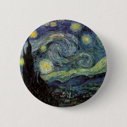Starry Night - van Gogh Button (Vorderseite)