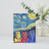 Starry Night, Van Gogh, Cat Art Parody Postkarte (Stehend Vorderseite)