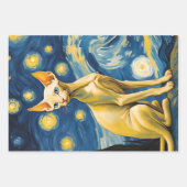 Starry Night Van Gogh Elf Sphynx Cat Kunstgeschenk Geschenkpapier Set (Vorderseite 3)