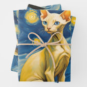 Starry Night Van Gogh Elf Sphynx Cat Kunstgeschenk Geschenkpapier Set (Beispiel)