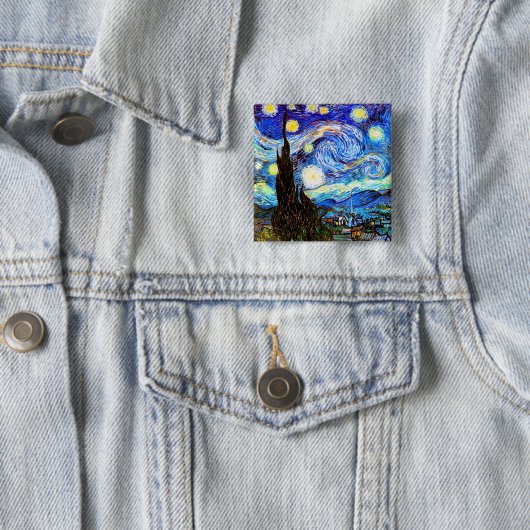 Starry Night Van Gogh Fine Art Button (Beispiel)