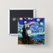Starry Night Van Gogh Fine Art Button (Vorne & Hinten)