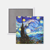 Starry Night Van Gogh Fine Art Magnet (Vorderseite/Rückseite)