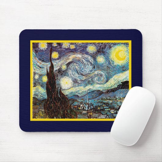 Starry Night Van Gogh Fine Art Mousepad (Mit Mouse)
