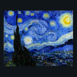 Starry Night Van Gogh Fine Art Poster<br><div class="desc">Starry Night,  Vincent van Gogh. Vincent Willem van Gogh (30 März 1853 - 29 Juli 1890) war ein niederländischer Post-Impressionist Künstler. Einige seiner Gemälde gehören heute zu den bekanntesten,  populärsten und teuersten Kunstwerken der Welt: Vintages Retro niedliche coole,  wunderschöne,  künstlerisch elegante Dekoration Postimpressionismus Naturlandschaft moderne Kunst.</div>