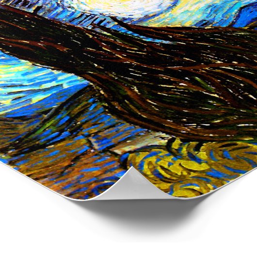 Starry Night Van Gogh Fine Art Poster (Ecke)