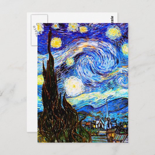 Starry Night Van Gogh Fine Art Postkarte (Vorne/Hinten)