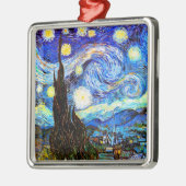 Starry Night Van Gogh Fine Art Silbernes Ornament (Links)