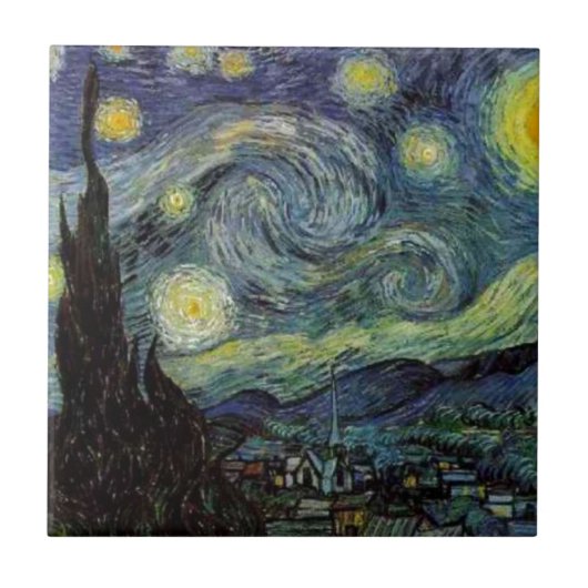 Starry Night - van Gogh Fliese (Vorderseite)