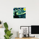 Starry Night Van Gogh Fraktal Art Poster (Heimbüro)