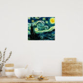 Starry Night Van Gogh Fraktal Art Poster (Küche)