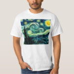 Starry Night Van Gogh Fraktal Art T-Shirt<br><div class="desc">Weitere Informationen finden Sie unter Über dieses Design: Die Starry Night ist ein Gemälde des niederländischen Künstlers Vincent van Gogh und zeigt nachts den Ausblick außerhalb seines Sanitärraums. Angeblich wurde es tagsüber aus dem Gedächtnis gemalt. Starry Night gilt in der Regel als Van Goghs bestste und bekannteste Arbeit. Die ursprüngliche...</div>